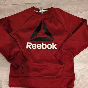 Reebok Big Logo Fleece Lined Sweatshirt Youth M Red Polyester Blend